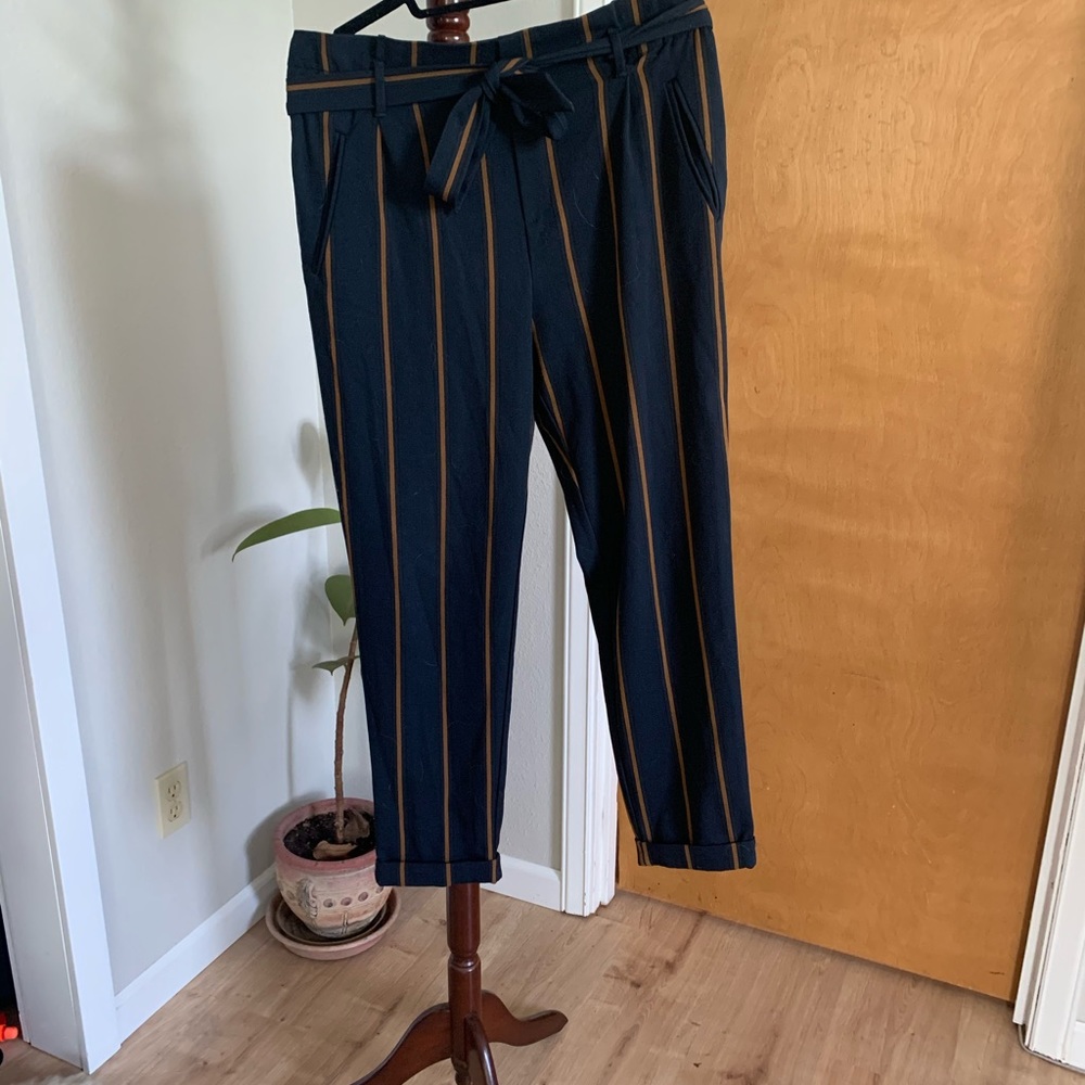 Zara Paperbag Striped Pants